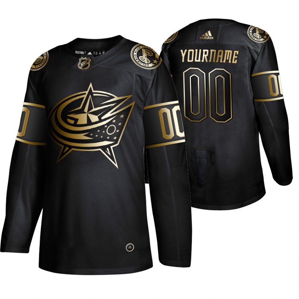 Adidas Blue Jackets Custom Men 2019 Black Golden Edition Authentic Stitched NHL Jersey->customized nhl jersey->Custom Jersey